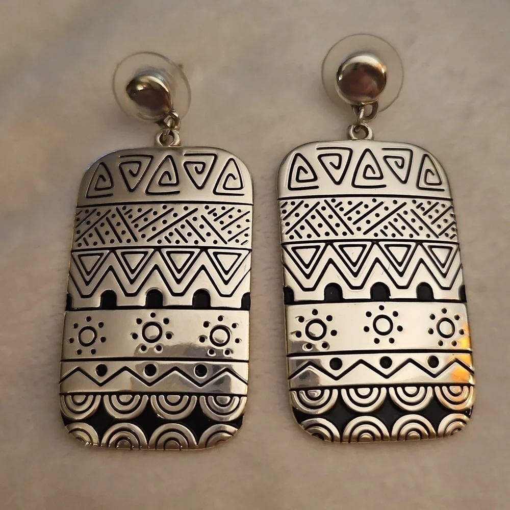 BRIGHTON Africa Stories Tribal Tile Statement Post Earrings